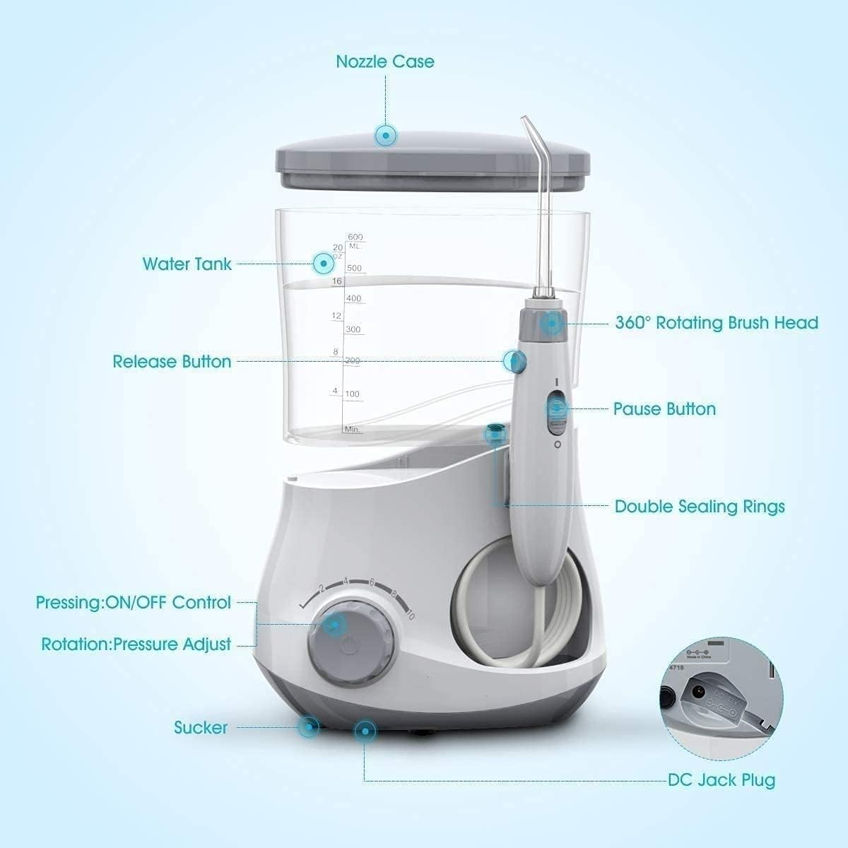 600ML Water Flosser & Oral Irrigator