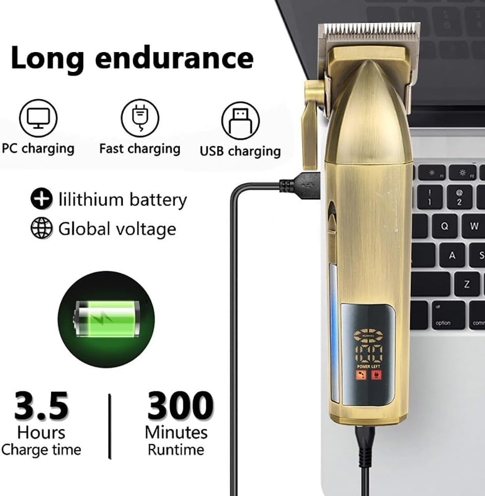 Rechargeable Hair Clipper with LCD Display