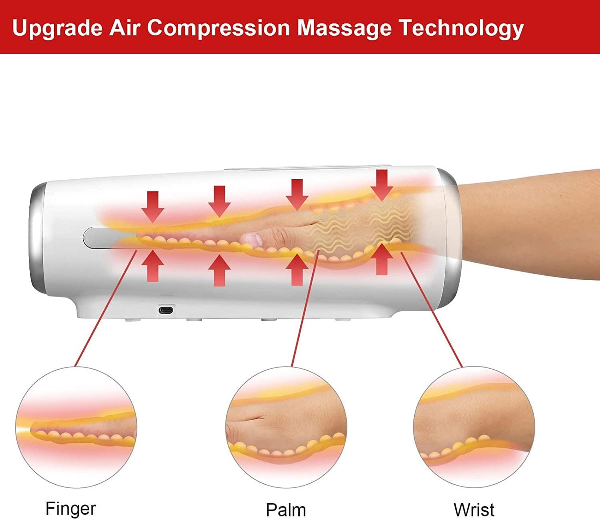Electric Hand Massager with Heat & Compression