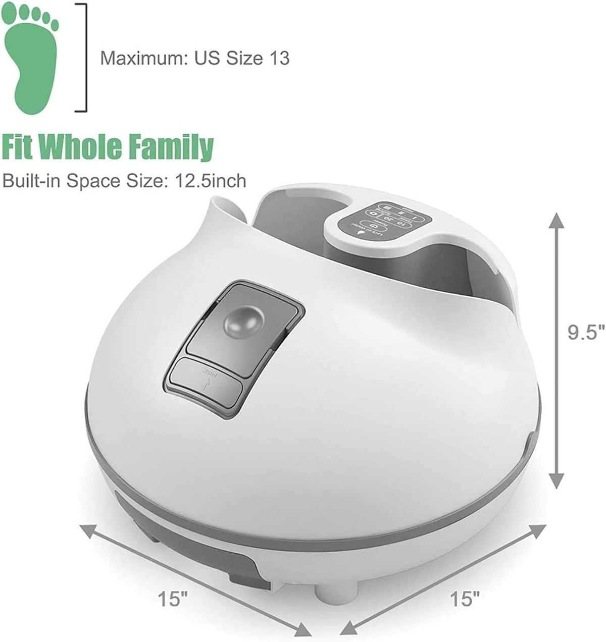 Heated Foot Spa Massager with Shiatsu Rollers