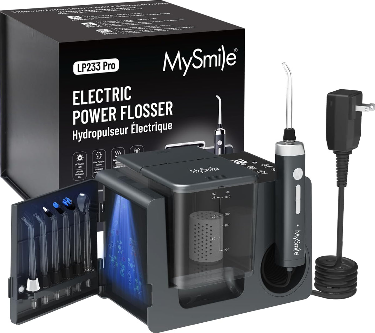 800ML Countertop Water Flosser with UVC Sterilization