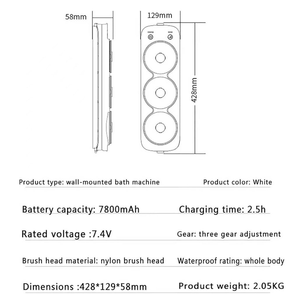 Wall-Mounted Electric Back Scrubber