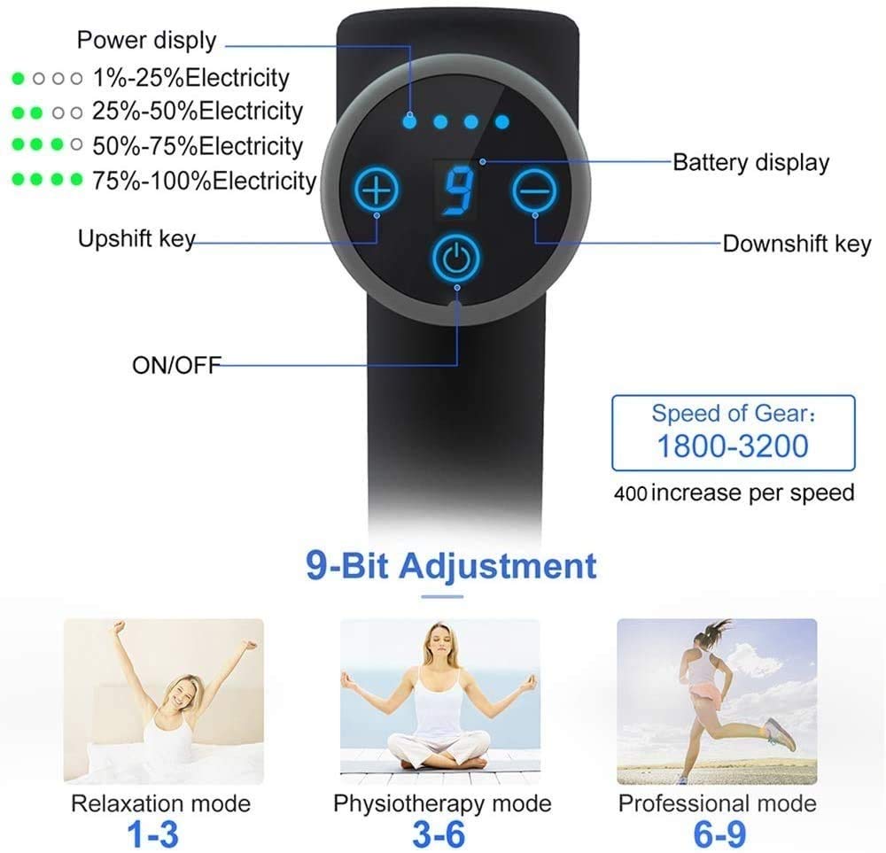 Deep Tissue Massage Gun with 9 Speeds