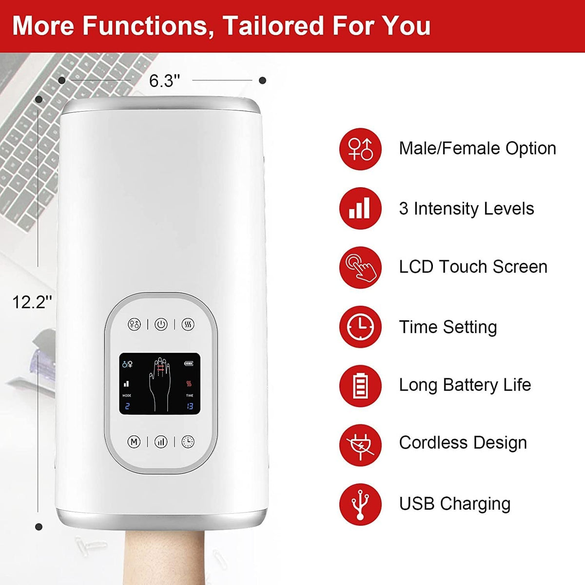 Electric Hand Massager with Heat & Compression