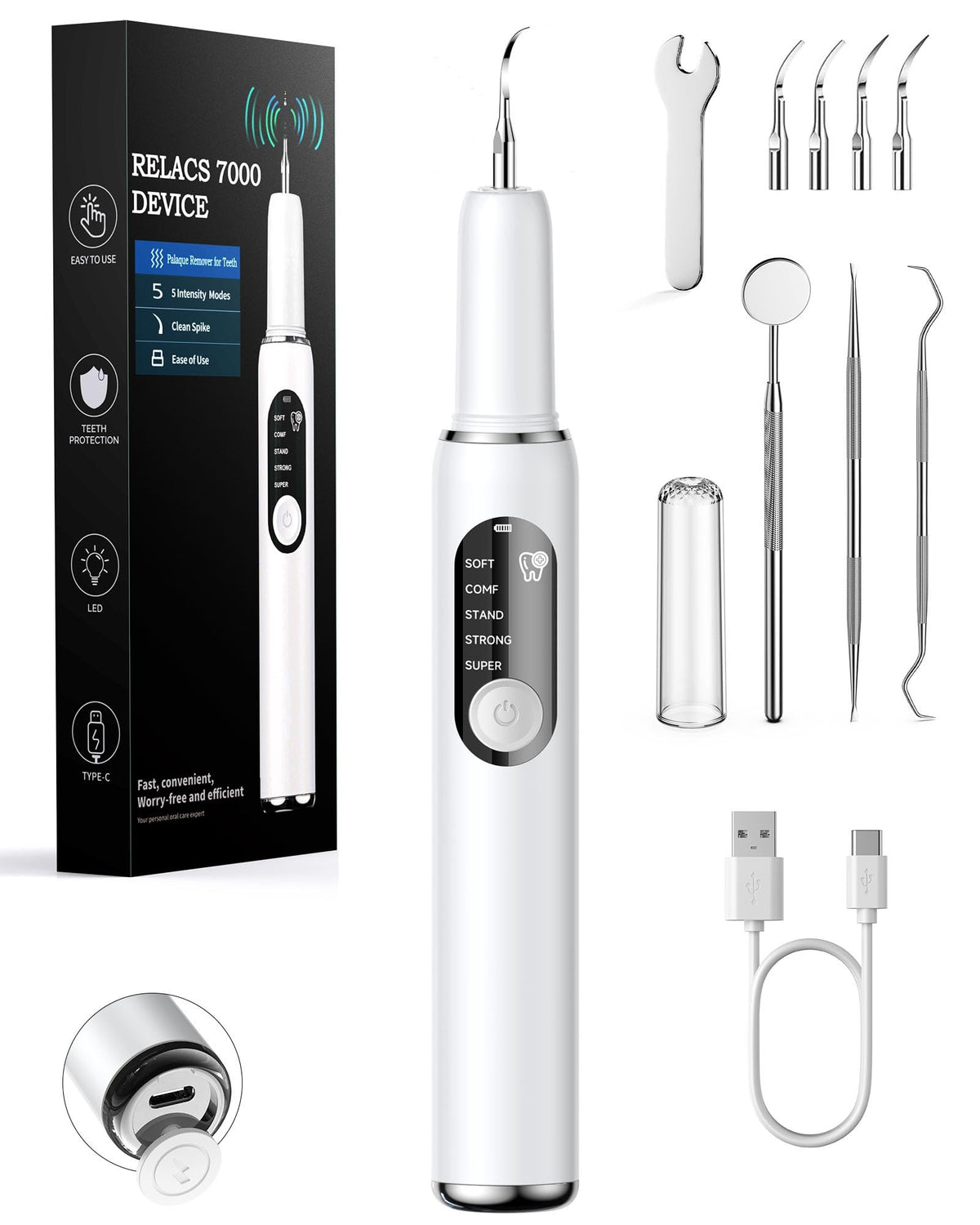 RELACS 7000, Plaque Remover for Teeth, Tartar Remover for Teeth