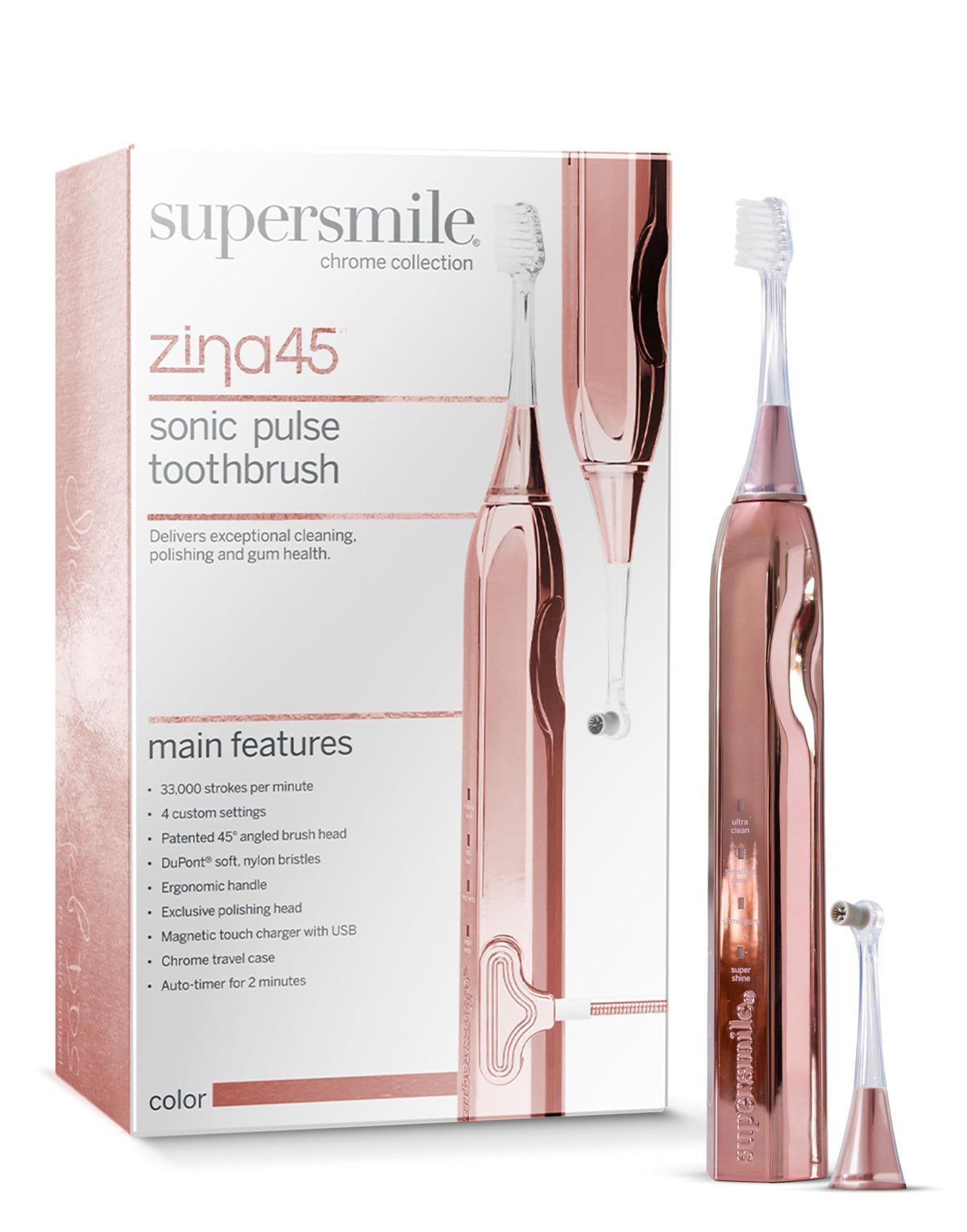 Rechargeable Sonic Toothbrush with Travel Cas