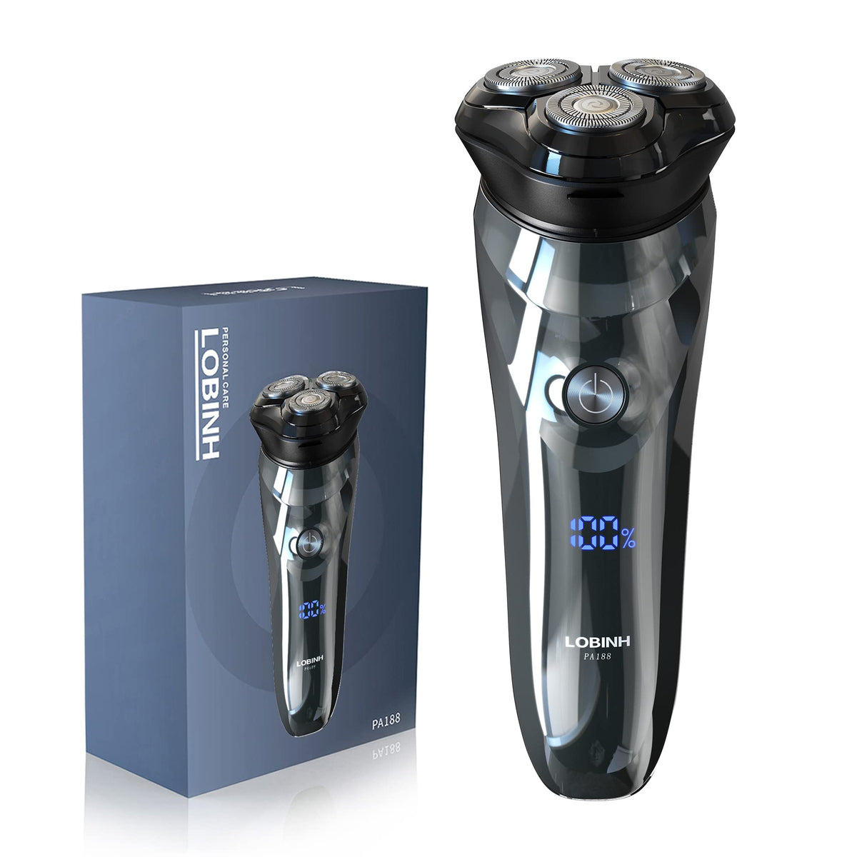 Waterproof Rechargeable Electric Shaver with Pop-Up Trimmer