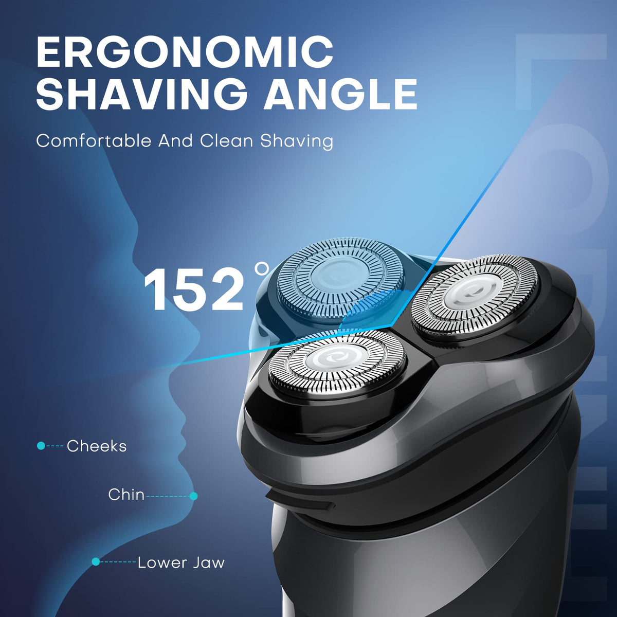 Waterproof Rechargeable Electric Shaver with Pop-Up Trimmer