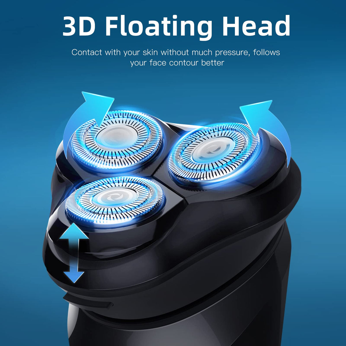 Waterproof Rechargeable Electric Shaver with Pop-Up Trimmer