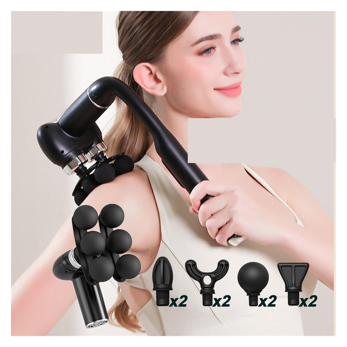 EPLKAYNCBFRX 6‑Head Percussion Fascia Body Massage Gun
