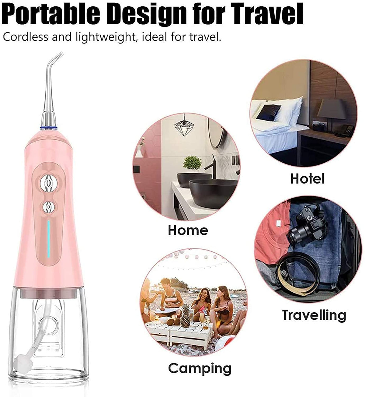 Cordless Water Flosser with 6 Modes & 4 Jet Tips