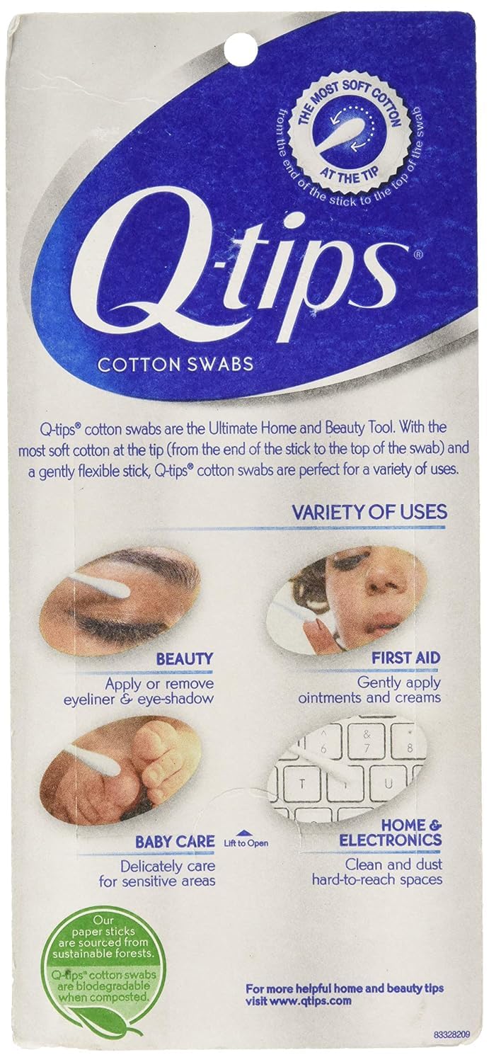 Q-tips Cotton Swabs 500 ea (Pack of 12)