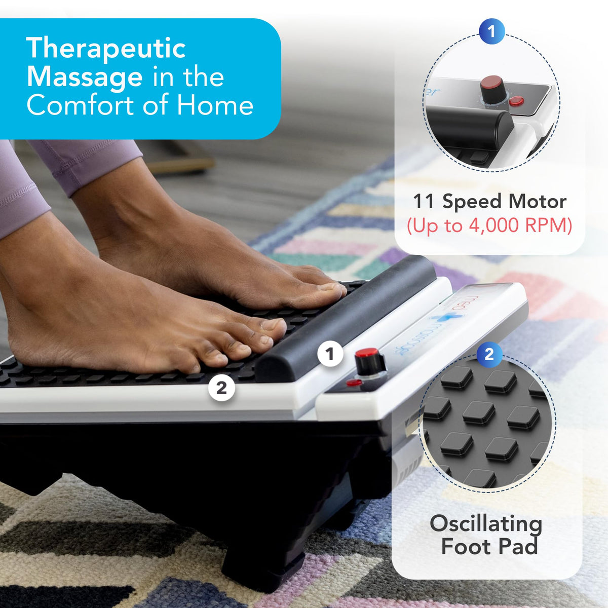 MedMassager Foot Massager Classic/Plus, Deep Tissue, Dual Speed, Portable