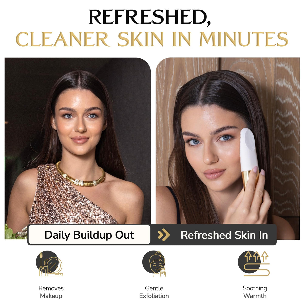 Facial Cleansing Brush with Heated Eye Massage
