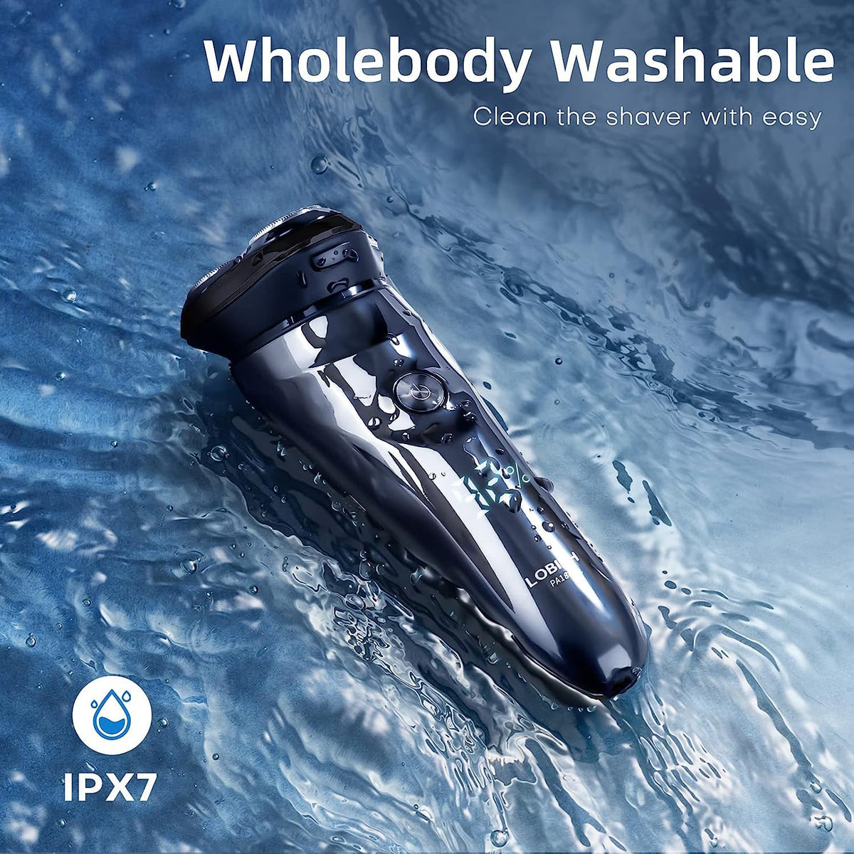 Waterproof Rechargeable Electric Shaver with Pop-Up Trimmer