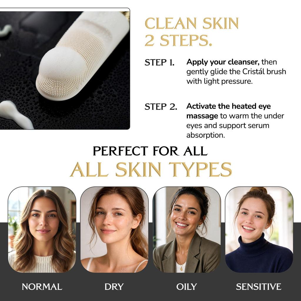 Facial Cleansing Brush with Heated Eye Massage
